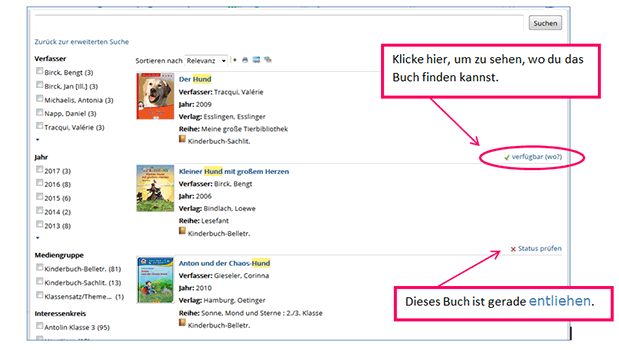 Katalog-Trefferliste Antolin-Bücher