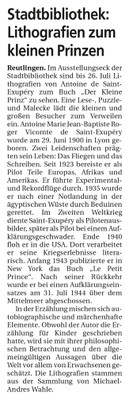 Stadtbibliothek: Lithografien zum kleinen Prinzen