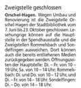 Zweigstelle geschlossen
