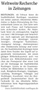 Weltweite Recherche in Zeitungen